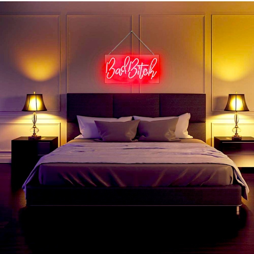 Trendy Bad B*tch REAL NEON Red Light Birthyday/Club/Bar/Room/Party Dorm Decor - Picture 4 of 7